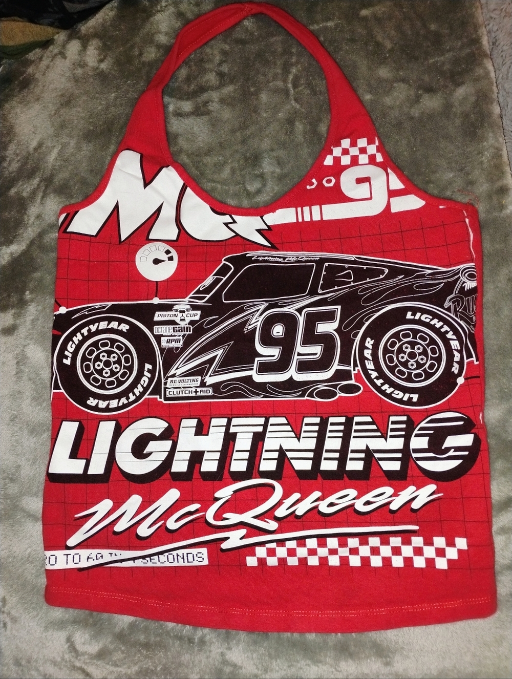 Lightning McQueen Red Graphic Tank Top Size L